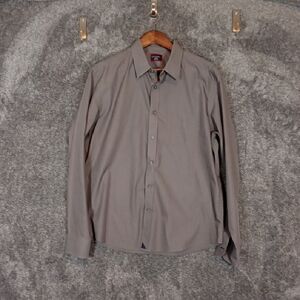 UNTUCKit Men's Casual Gray Button Down Shirt Wrinkle Free Cotton Size Large